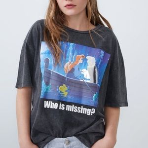 Zara Disney Little Mermaid T Shirt Boat 